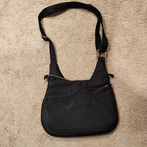 Ladies Purse Or Beach Bag. Black Canvas.